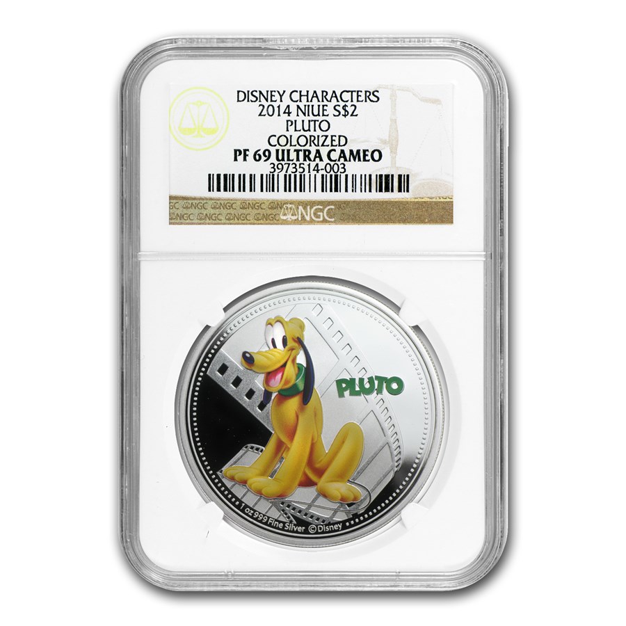 2014 Niue 1 oz Silver $2 Disney Pluto PF-69 NGC