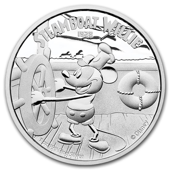 2014 Niue 1 oz Silver $2 Disney Steamboat Willie 2014 Niue 1 oz Silver $2 Disney Steamboat Willie