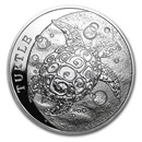 2014 Niue 1 oz Silver $2 Hawksbill Turtle BU