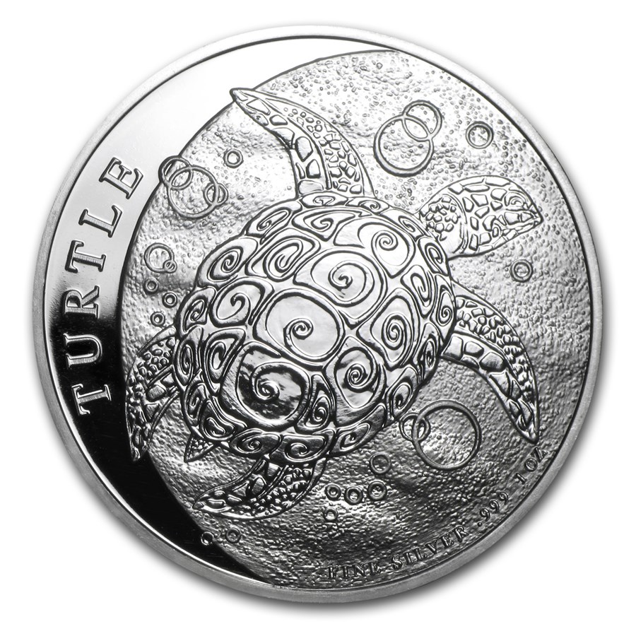 2014 Niue 1 oz Silver $2 Hawksbill Turtle BU