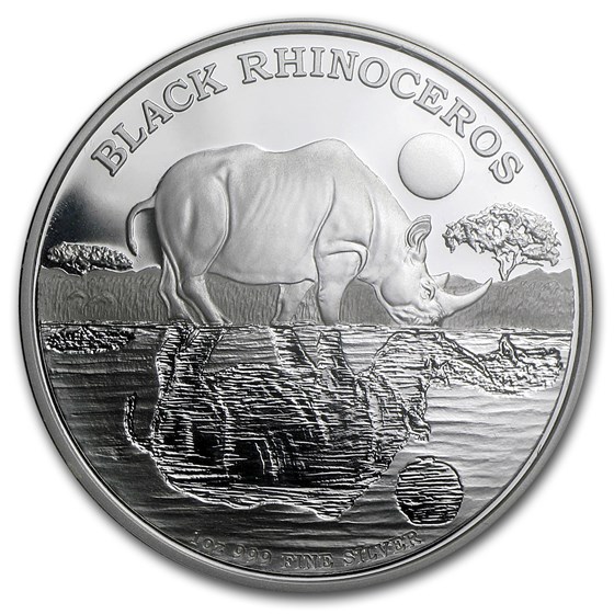 2014 Niue 1 oz Silver Black Rhinoceros Proof 2014 Niue 1 oz Silver Black Rhinoceros Proof