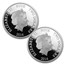 2014 Niue 2-Coin Silver $2 Disney Donald & Daisy Set (Colorized)