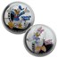 2014 Niue 2-Coin Silver $2 Disney Donald & Daisy Set (Colorized)