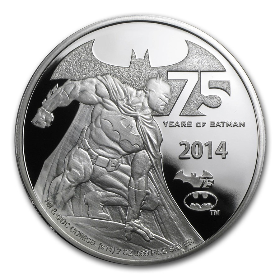 2014 Niue 2 oz Silver 75 Years of Batman (COA Signed by Miller)