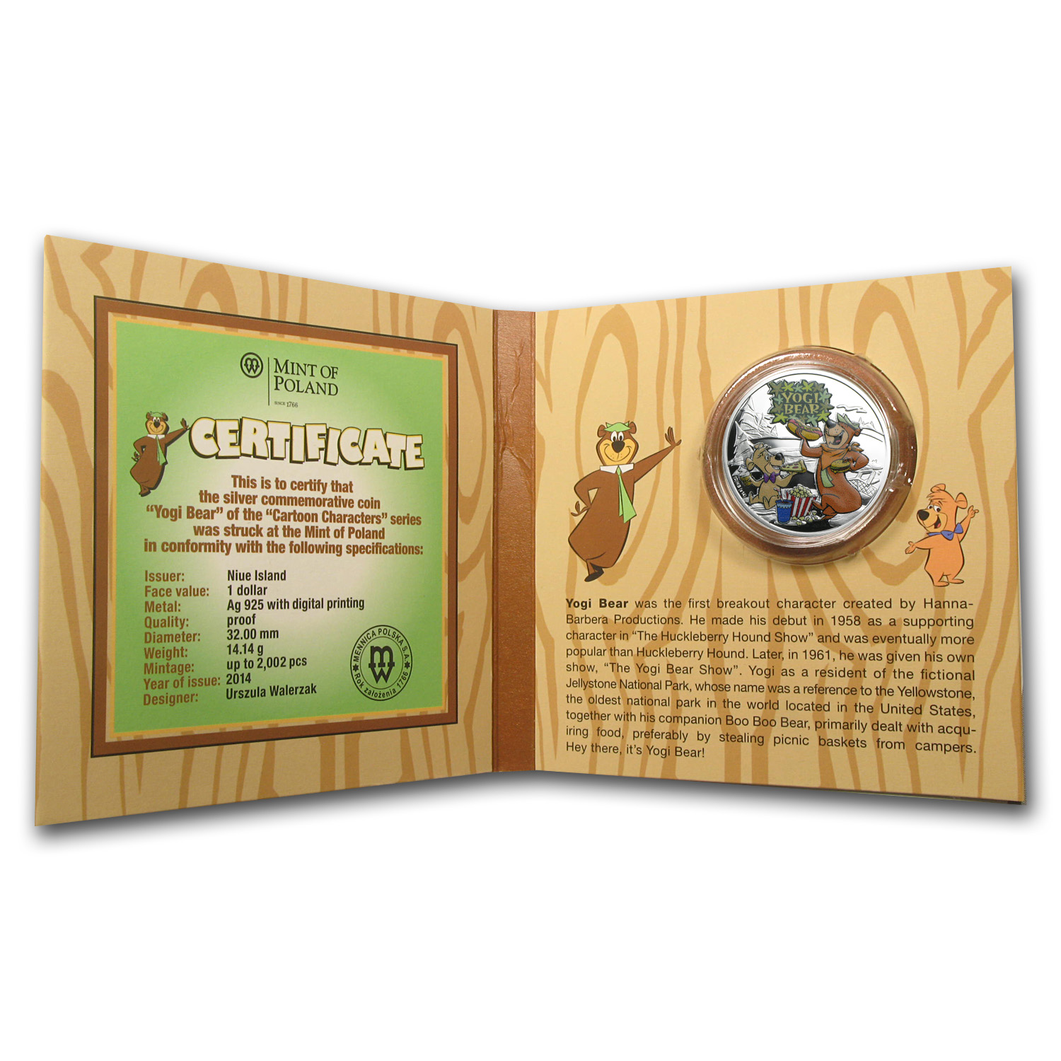 懐かしの逸品♪ ニウエ 銀貨 ヨギ ベア yogi bear 2014 現品限り 懐かしの逸品♪ ニウエ 銀貨 ヨギ ベア yogi bear 2014 現品限り