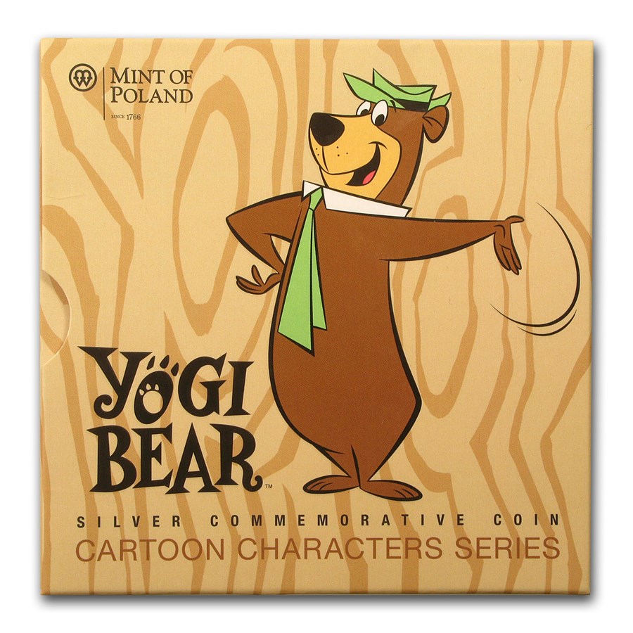 2014 Niue Proof Silver $1 Cartoon Characters Yogi Bear