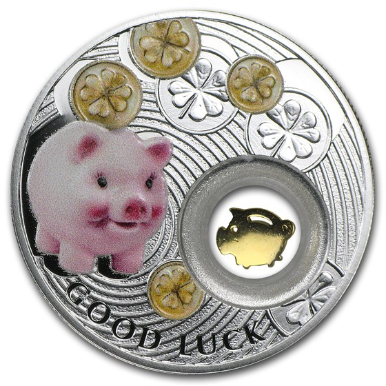 2014 Niue Proof Silver $1 Good Luck Series Piggy 2014 Niue Proof Silver $1 Good Luck Series Piggy