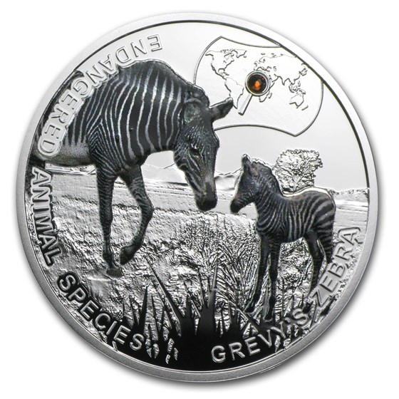 2014 Niue Proof Silver Endangered Animal Species Grevy's Zebra 2014 Niue Proof Silver Endangered Animal Species Grevy's Zebra