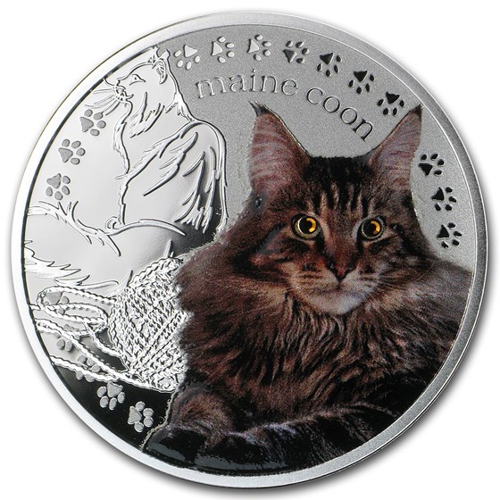 2014 Niue Proof Silver Man's Best Friends Cats Maine Coon 2014 Niue Proof Silver Man's Best Friends Cats Maine Coon