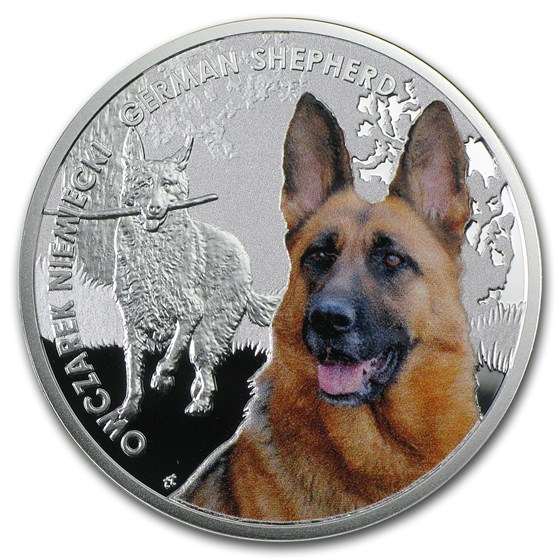 2014 Niue Proof Silver Man's Best Friends Dogs German Shepherd 2014 Niue Proof Silver Man's Best Friends Dogs German Shepherd