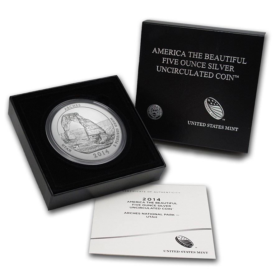 2014-P 5 oz Silver ATB Arches (w/Box & COA)