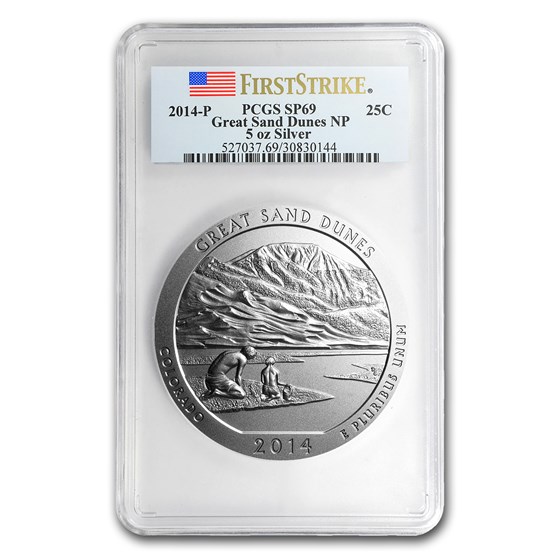 2014-P 5 oz Silver ATB Great Sand Dunes SP-69 PCGS (FS) 2014-P 5 oz Silver ATB Great Sand Dunes SP-69 PCGS (FS)
