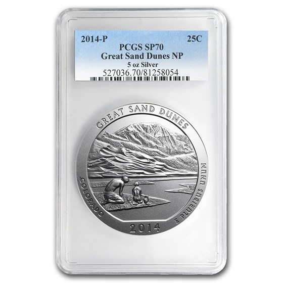 2014-P 5 oz Silver ATB Great Sand Dunes SP-70 PCGS 2014-P 5 oz Silver ATB Great Sand Dunes SP-70 PCGS