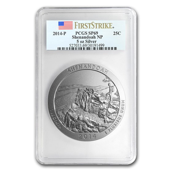 2014-P 5 oz Silver ATB Shenandoah SP-69 PCGS (FS) 2014-P 5 oz Silver ATB Shenandoah SP-69 PCGS (FS)