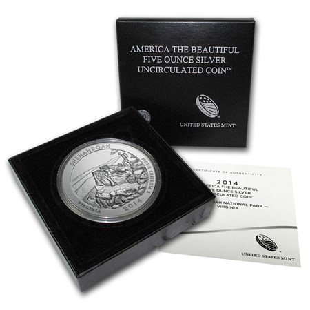 Buy 14 P 5 Oz Silver Atb Shenandoah W Box Coa Apmex