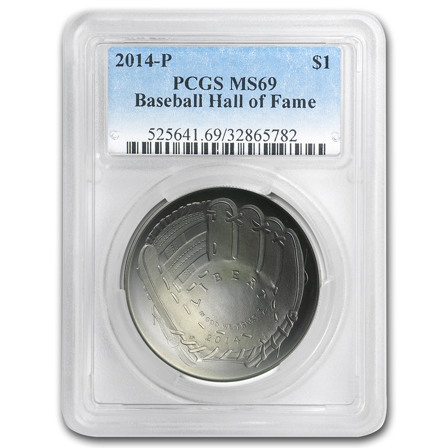 2014-P Baseball HOF $1 Silver Commem MS-69 PCGS