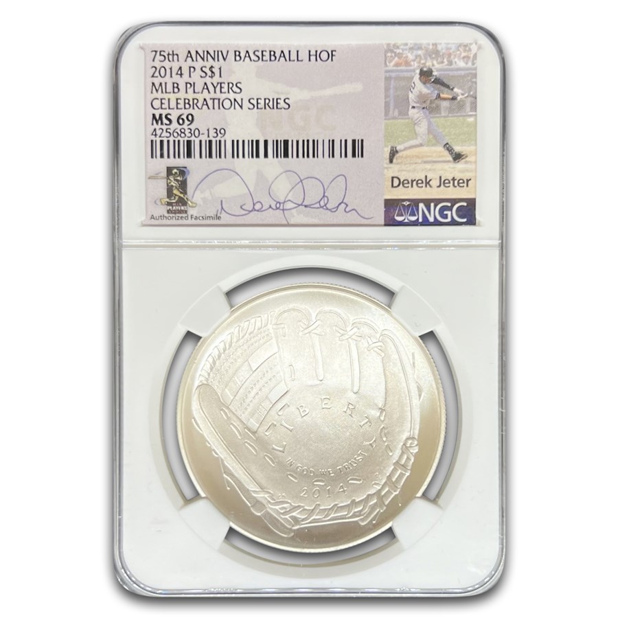 2014-P Baseball HOF $1 Silver Commem MS-70 NGC (Jeter)