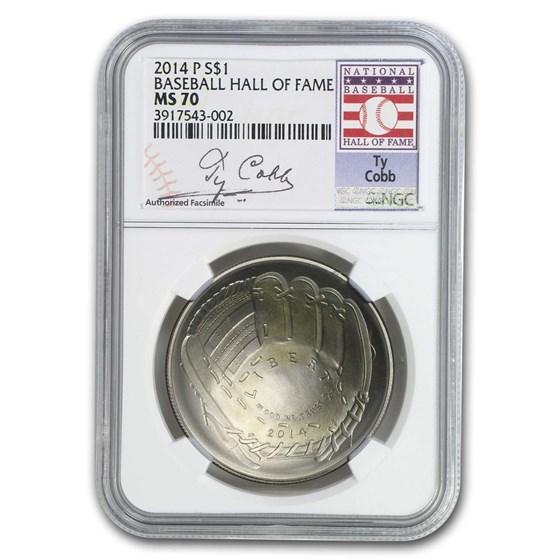 2014-P Baseball HOF $1 Silver Commem MS-70 NGC 2014-P Baseball HOF $1 Silver Commem MS-70 NGC