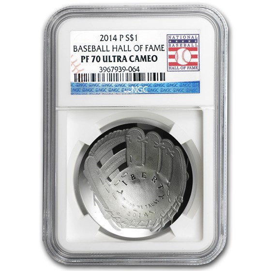 2014-P Baseball HOF $1 Silver Commem PF-70 NGC 2014-P Baseball HOF $1 Silver Commem PF-70 NGC