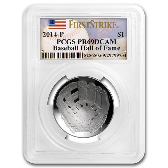 2014-P Baseball HOF $1 Silver Commem PR-69 PCGS (FS) 2014-P Baseball HOF $1 Silver Commem PR-69 PCGS (FS)