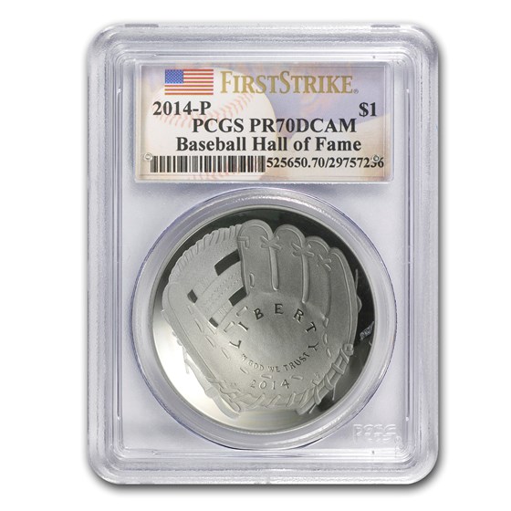 2014-P Baseball HOF $1 Silver Commem PR-70 PCGS (FS) 2014-P Baseball HOF $1 Silver Commem PR-70 PCGS (FS)