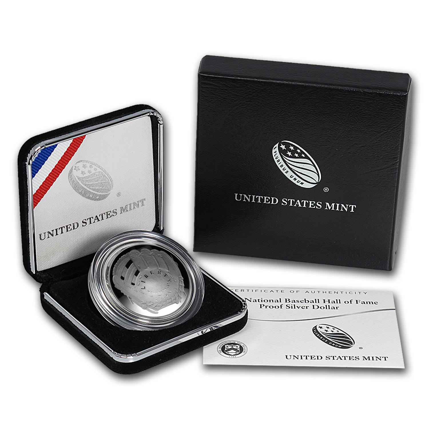 Buy 2014-P Baseball HOF $1 Silver Commem Proof (w/Box & COA) | APMEX