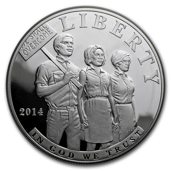 2014-P Civil Rights of 1964 $1 Silver Commem Prf (w/Box & COA) 2014-P Civil Rights of 1964 $1 Silver Commem Prf (w/Box & COA)