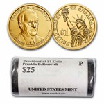 2014-P Franklin Roosevelt 25-Coin Presidential Dollar Roll BU