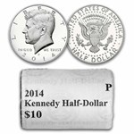 2014-P Kennedy Half Dollar 20-Coin Mint Wrapped Roll BU