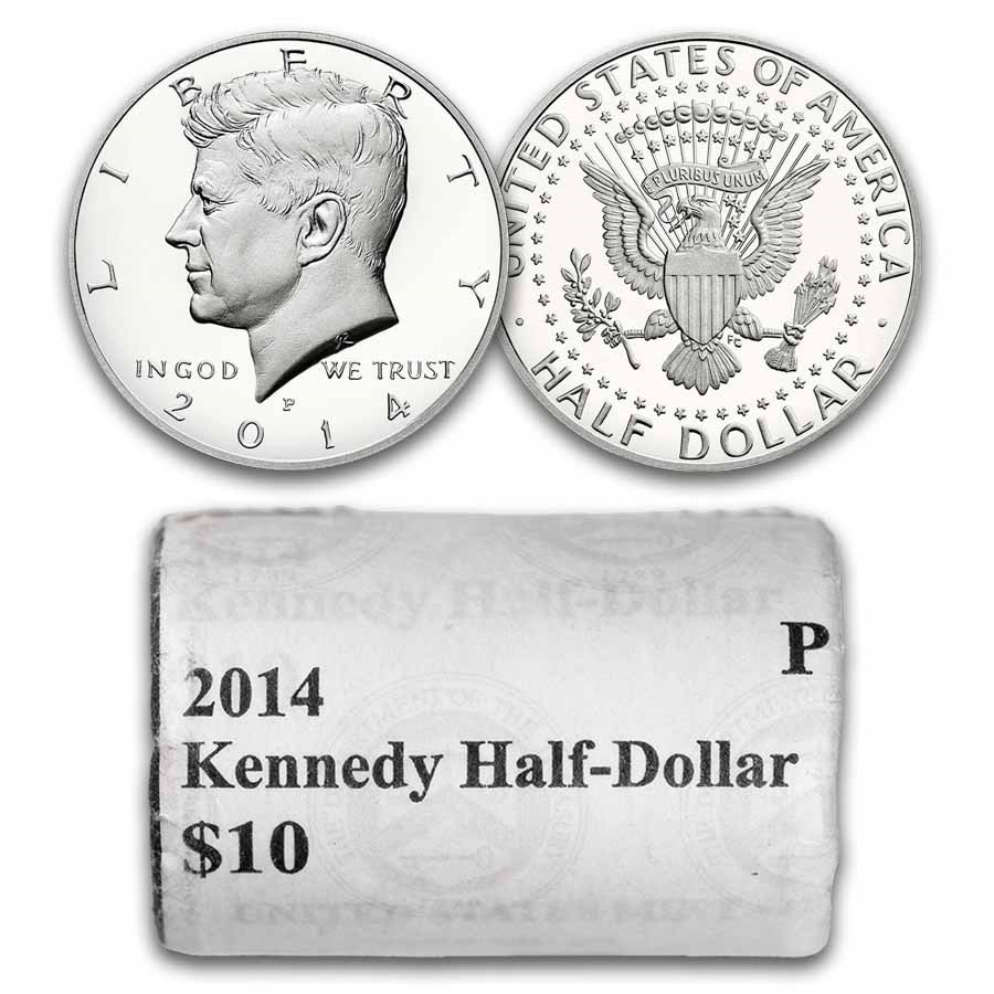 2014-P Kennedy Half Dollar 20-Coin Mint Wrapped Roll BU