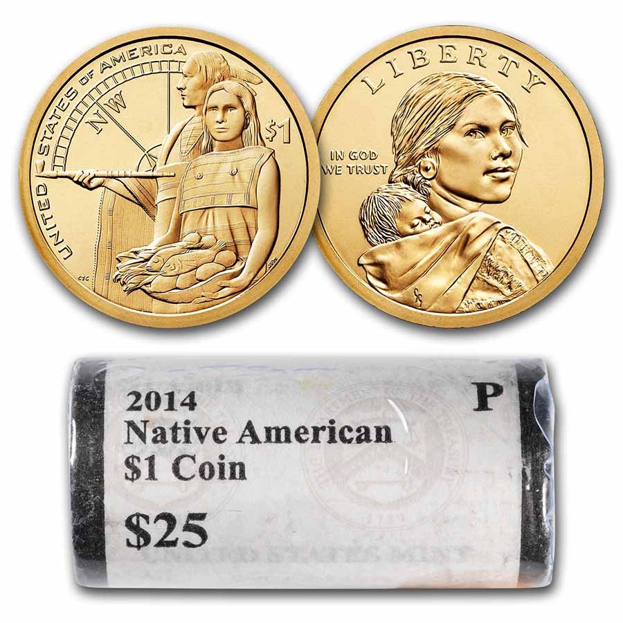 2014-P Native Amer $1 - Native Hospitality (25 Coin Mint Roll) BU