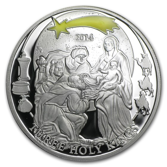 2014 Palau 1/2 oz Silver Three Holy Kings Proof