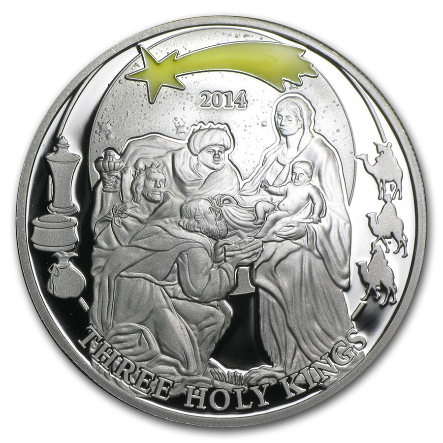 2014 Palau 1/2 oz Silver Three Holy Kings Proof