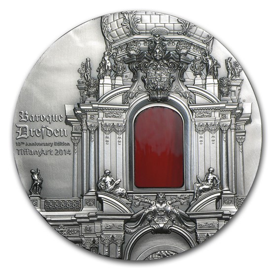 2014 Palau 2 oz Silver Tiffany Art Baroque Dresden 2014 Palau 2 oz Silver Tiffany Art Baroque Dresden