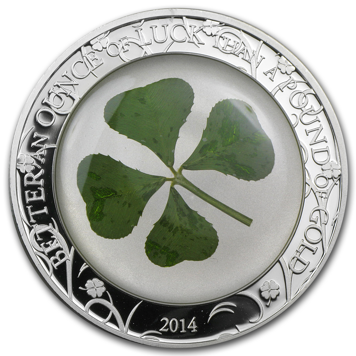 Buy 2014 Palau Proof Silver $5 Four-Leaf Clover Ounce of Luck | APMEX