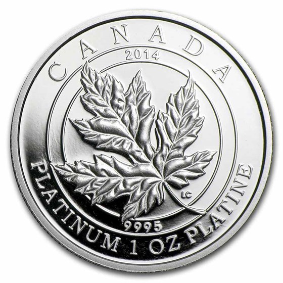 2014 RCM 1 oz Pf Platinum $300 Maple Leaf Forever (Damaged Box) 2014 RCM 1 oz Pf Platinum $300 Maple Leaf Forever (Damaged Box)