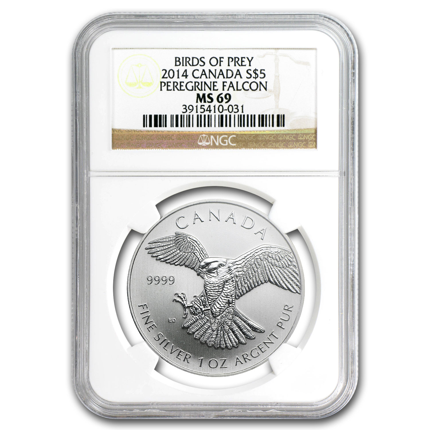 Buy 2014 Canadian 1 oz Silver Peregrine Falcon MS-69 NGC | APMEX