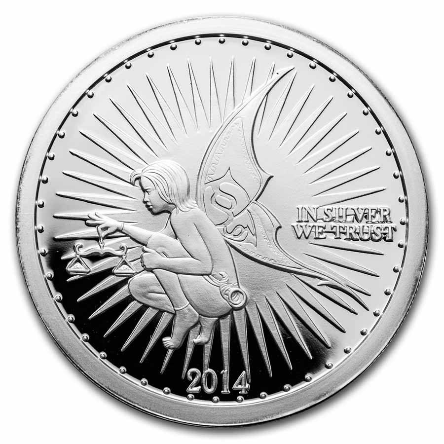 2014 Reddit Silverbug 1 oz Silver Proof Round: Ariana