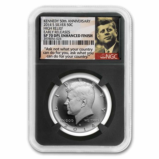 2014-S 50th Anniv Kennedy 1/2 Dollar SP-70 DPL Enhanced NGC 2014-S 50th Anniv Kennedy 1/2 Dollar SP-70 DPL Enhanced NGC