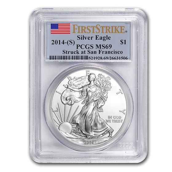2014 (S) American Silver Eagle MS-69 PCGS (FirstStrike®) 2014 (S) American Silver Eagle MS-69 PCGS (FirstStrike®)