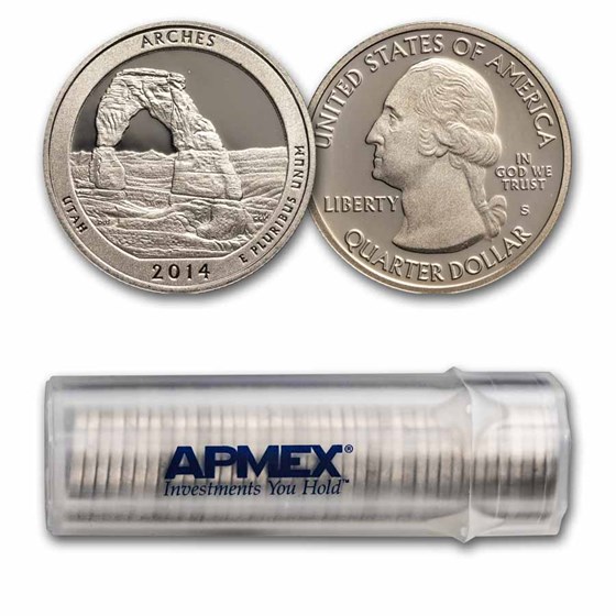 2014-S ATB Quarter Arches National Gem Proof 40-Coin Roll 2014-S ATB Quarter Arches National Gem Proof 40-Coin Roll