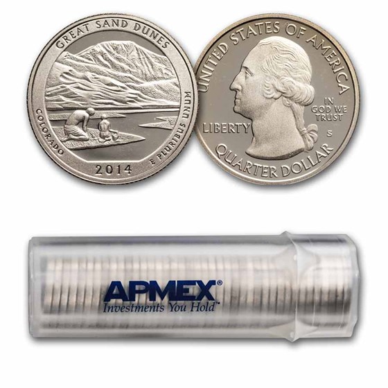 2014-S ATB Quarter Great Sand Dunes Gem Proof 40-Coin Roll 2014-S ATB Quarter Great Sand Dunes Gem Proof 40-Coin Roll