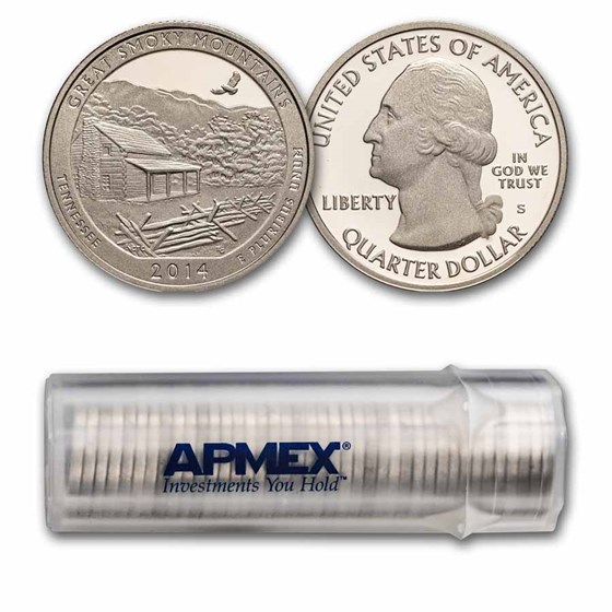 2014-S ATB Quarter Great Smoky Mountains Gem Proof 40-Coin Roll 2014-S ATB Quarter Great Smoky Mountains Gem Proof 40-Coin Roll