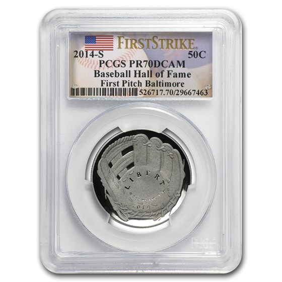 2014-S Baseball HOF 1/2 Dollar Clad Commem PR-70 PCGS (FS, FP) 2014-S Baseball HOF 1/2 Dollar Clad Commem PR-70 PCGS (FS, FP)