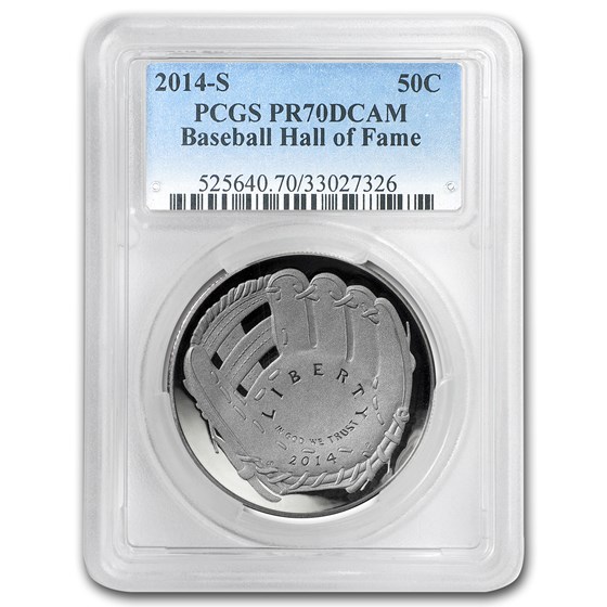 2014-S Baseball HOF 1/2 Dollar Clad Commem PR-70 PCGS 2014-S Baseball HOF 1/2 Dollar Clad Commem PR-70 PCGS