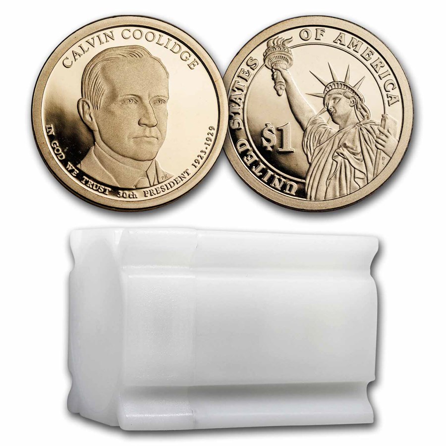 2014-S Calvin Coolidge 20-Coin Presidential Dollar Roll PR