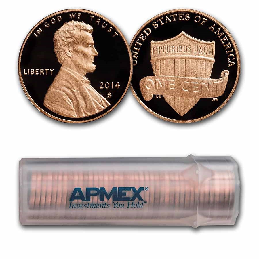 2014-S Lincoln Cent 50-Coin Roll Proof