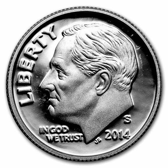 2014-S Silver Roosevelt Dime Gem Proof 2014-S Silver Roosevelt Dime Gem Proof