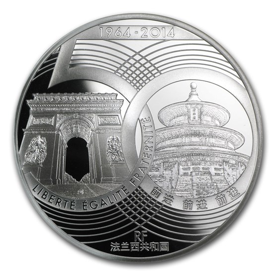 2014 Silver €10 France/China 50 Years of Diplomatic Relations Prf 2014 Silver €10 France/China 50 Years of Diplomatic Relations Prf