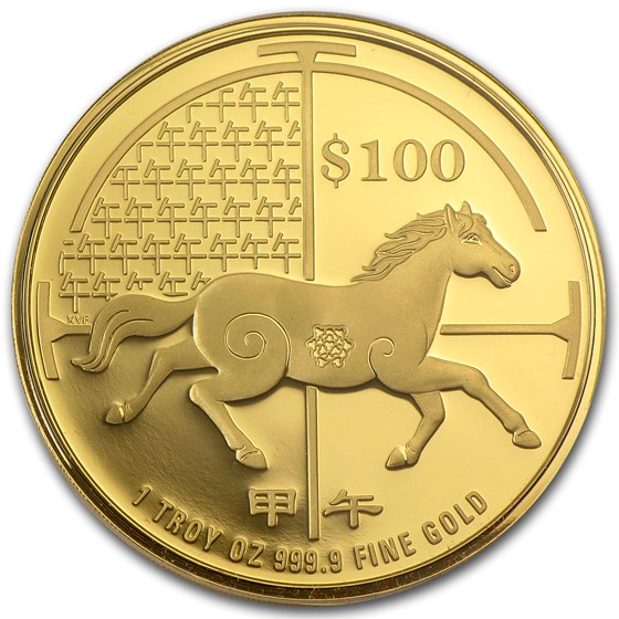 2014 Singapore 1 oz Proof Gold Year of the Horse 2014 Singapore 1 oz Proof Gold Year of the Horse
